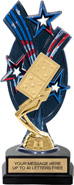Triple Star Backdrop Trophy [8 inch red-white-blue]
