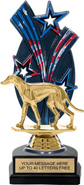 Triple Star Backdrop Trophy [8 inch red-white-blue]