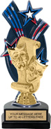 Triple Star Backdrop Trophy [8 inch red-white-blue]