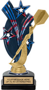 Triple Star Backdrop Trophy [8 inch red-white-blue]