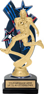 Triple Star Backdrop Trophy [8 inch red-white-blue]