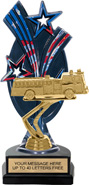 Triple Star Backdrop Trophy [8 inch red-white-blue]
