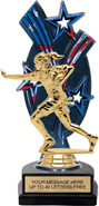 Triple Star Backdrop Trophy [8 inch red-white-blue]
