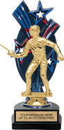 Triple Star Backdrop Trophy [8 inch red-white-blue]