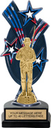 Triple Star Backdrop Trophy [8 inch red-white-blue]