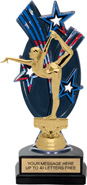Triple Star Backdrop Trophy [8 inch red-white-blue]