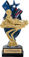 Triple Star Backdrop Trophy [8 inch red-white-blue]
