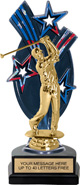 Triple Star Backdrop Trophy [8 inch red-white-blue]