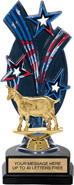 Triple Star Backdrop Trophy [8 inch red-white-blue]