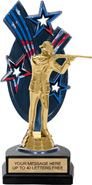 Triple Star Backdrop Trophy [8 inch red-white-blue]
