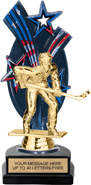 Triple Star Backdrop Trophy [8 inch red-white-blue]