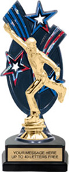 Triple Star Backdrop Trophy [8 inch red-white-blue]