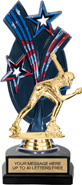 Triple Star Backdrop Trophy [8 inch red-white-blue]