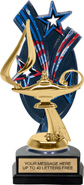 Triple Star Backdrop Trophy [8 inch red-white-blue]