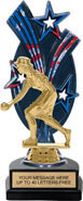 Triple Star Backdrop Trophy [8 inch red-white-blue]