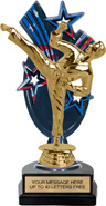Triple Star Backdrop Trophy [8 inch red-white-blue]
