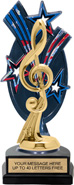 Triple Star Backdrop Trophy [8 inch red-white-blue]
