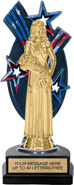 Triple Star Backdrop Trophy [8 inch red-white-blue]
