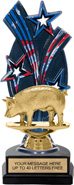 Triple Star Backdrop Trophy [8 inch red-white-blue]