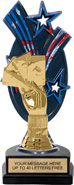 Triple Star Backdrop Trophy [8 inch red-white-blue]