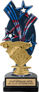 Triple Star Backdrop Trophy [8 inch red-white-blue]