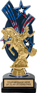 Triple Star Backdrop Trophy [8 inch red-white-blue]