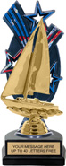 Triple Star Backdrop Trophy [8 inch red-white-blue]