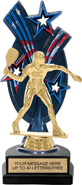 Triple Star Backdrop Trophy [8 inch red-white-blue]