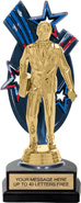 Triple Star Backdrop Trophy [8 inch red-white-blue]