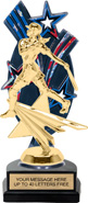 Triple Star Backdrop Trophy [8 inch red-white-blue]