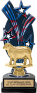 Triple Star Backdrop Trophy [8 inch red-white-blue]
