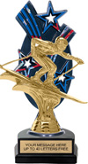 Triple Star Backdrop Trophy [8 inch red-white-blue]