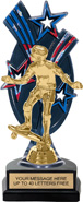 Triple Star Backdrop Trophy [8 inch red-white-blue]