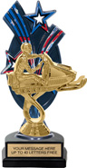 Triple Star Backdrop Trophy [8 inch red-white-blue]