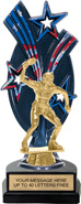 Triple Star Backdrop Trophy [8 inch red-white-blue]