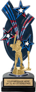 Triple Star Backdrop Trophy [8 inch red-white-blue]