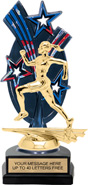 Triple Star Backdrop Trophy [8 inch red-white-blue]