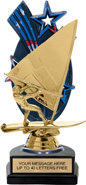 Triple Star Backdrop Trophy [8 inch red-white-blue]