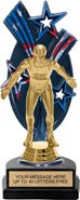 Triple Star Backdrop Trophy [8 inch red-white-blue]