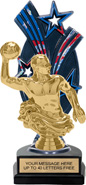 Triple Star Backdrop Trophy [8 inch red-white-blue]