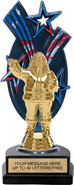 Triple Star Backdrop Trophy [8 inch red-white-blue]