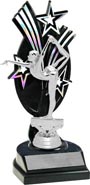Trophy: Triple Star Backdrop [silver or clear figure]