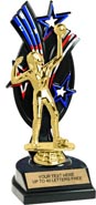 8 inch Triple Star Backdrop Trophy [red-white-blue]