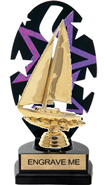 Purple Star Rhythm Backdrop Trophy [8 inch]