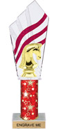 11 inch Clear with Red Stripes Diamond Backdrop Trophy