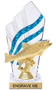 Clear with Blue Stripes Diamond Backdrop Trophy [8 inch]