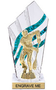 8 inch Clear with Green Stripes Diamond Backdrop Trophy