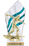 8 inch Clear with Green Stripes Diamond Backdrop Trophy