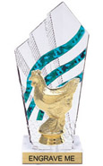 8 inch Clear with Green Stripes Diamond Backdrop Trophy