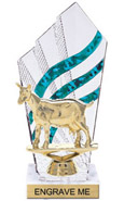 8 inch Clear with Green Stripes Diamond Backdrop Trophy